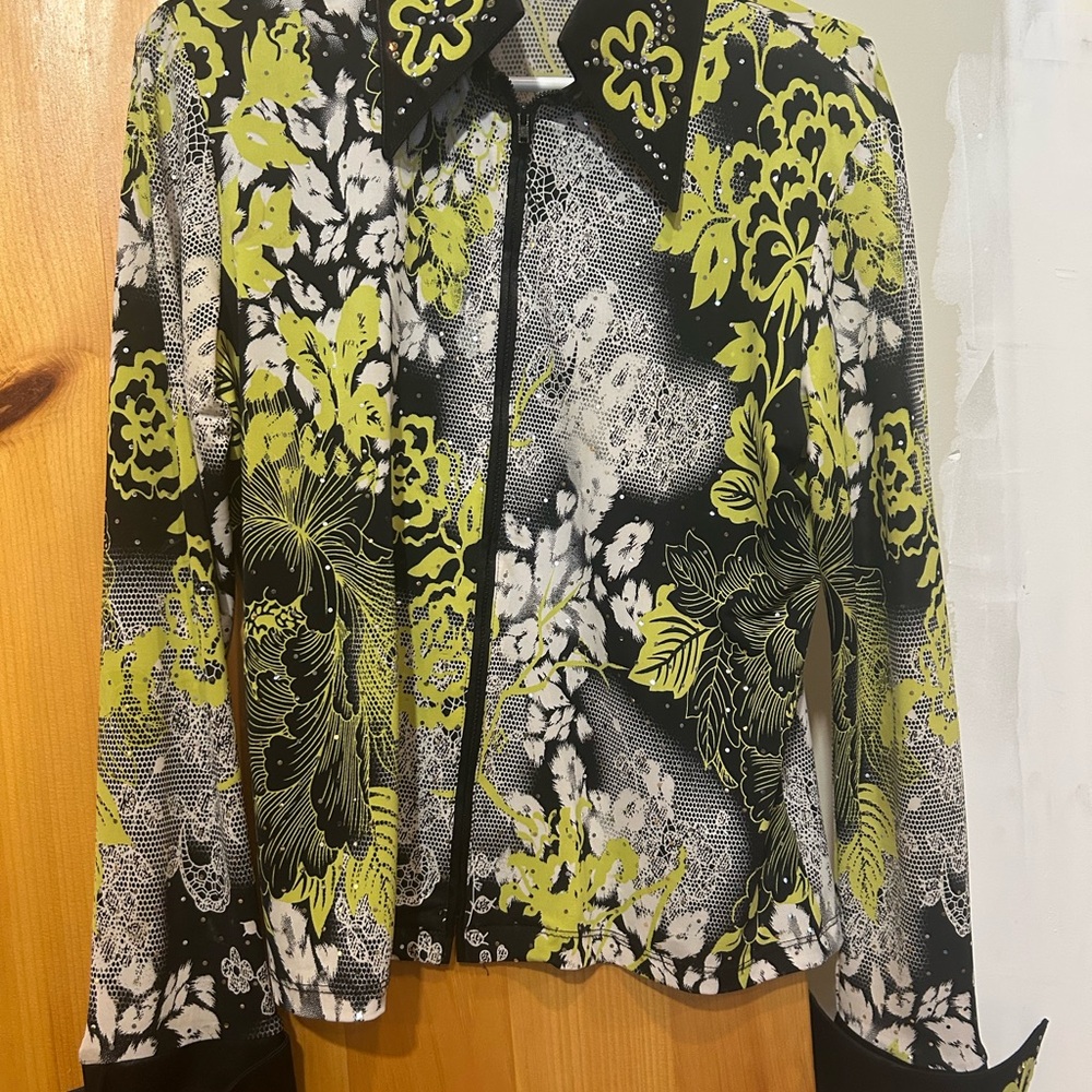 Woman’s Green and black Hobby Horse show blouse